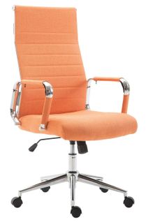 Fauteuil De Bureau En Tissu Orange Avec Assise Rembourrée Pivotant Bur10238