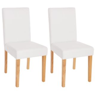 Lot De 2 Chaises De Salle à Manger Synthétique Blanc Mat Pieds Clairs Cds04038
