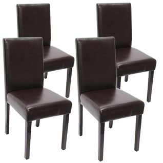 Lot De 4 Chaises De Salle à Manger Synthétique Marron Pieds Foncés Cds04139