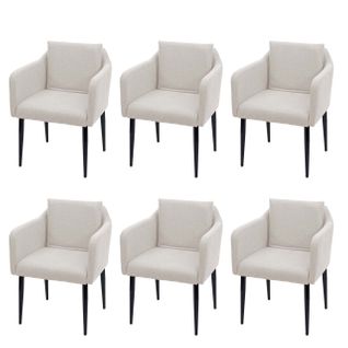 Lot De 6 Chaises De Salle à Manger Moderne Et Confortable En Tissu / Textile Crème 04_0002124