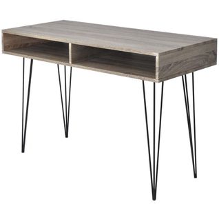 Bureau Avec 2 Compartiments Gris - 110 x 50 x 76 cm