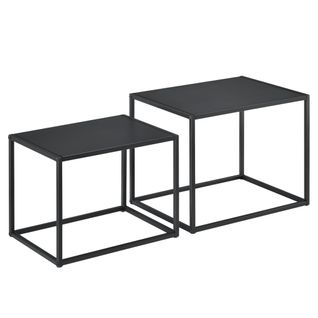Lot De 2 Tables Basses Rectangulaires En Métal Noir 03_0005782/2