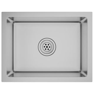 Évier De Cuisine Fait Main 44 X 34 Cm Acier Inoxydable Argenté 02_0002457