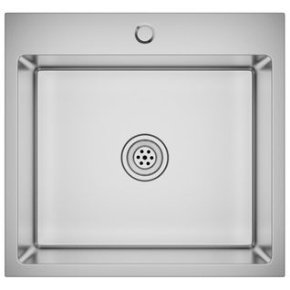 Évier De Cuisine Fait Main 53 X 50 Cm Acier Inoxydable Argenté 02_0002459