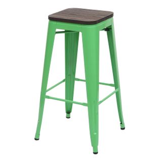 Tabouret De Bar Chaise De Comptoir Siège En Bois Avec Repose-pieds Design Industriel Empilable