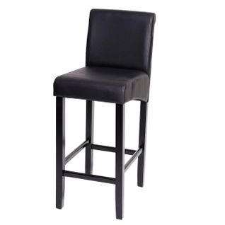 Tabouret De Bar Chaise Haute X1 Design Classique Avec Repose-pieds En Pvc Noir Pieds Foncés 04_000