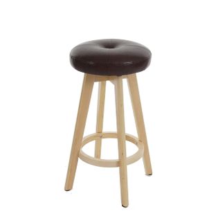 Tabouret De Bar Chaise Haute De Bar Assise Rotatif Bordeaux Pieds En Bois Clair 04_0001245