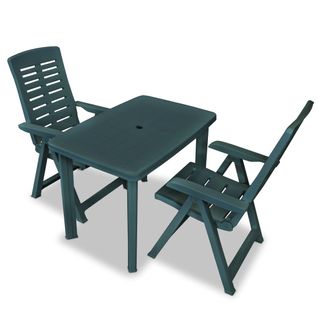 Mobilier De Bistro 3 Pièces Plastique Vert 02_0014544
