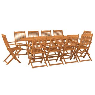 Mobilier à Dîner De Jardin 11 Pièces Bois D'acacia Massif 02_0014733