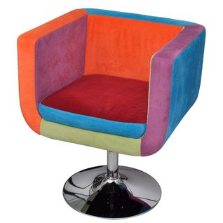 Fauteuil Chaise Siège Lounge Design Club Sofa Salon Avec De Patchwork Cube Tissu 1102037/3
