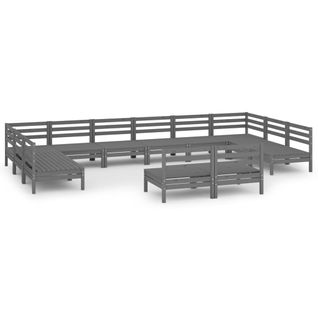 Salon De Jardin Meuble D'extérieur Ensemble De Mobilier 12 Pièces Gris Bois De Pin Massif 02_00157
