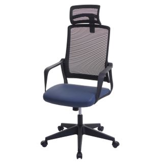 Fauteuil De Bureau Ergonomique Pivotante Avec Accoudoirs Et Dossier En Tissu Mesh Bleu-gris 04_000