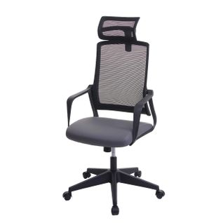 Fauteuil De Bureau Ergonomique Pivotante Avec Accoudoirs Et Dossier En Tissu Mesh Gris 04_0001881