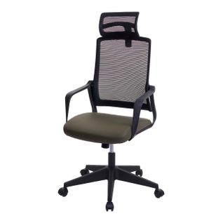 Fauteuil De Bureau Ergonomique Pivotante Avec Accoudoirs Et Dossier En Tissu Mesh Olive Vert 04_00