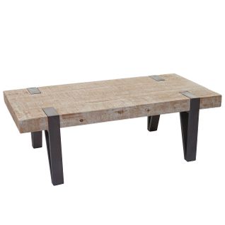 Table Basse Table De Salon En Bois De Sapin Massif Rustique Certifié Fsc 40x120x60cm 04_0005006