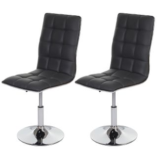 Lot De 2 Chaises De Salle à Manger Hauteur Réglable En Synthétique Gris Cds04092