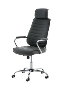 Fauteuil De Bureau à Roulettes En Synthétique Gris Hauteur Réglable Bur10006