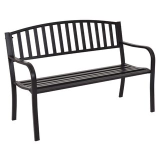 Banc De Jardin 3 Personnes Extérieur En Acier 127 X 60 X 87 Cm Noir 20_0004780