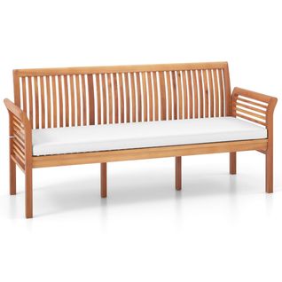 Banc De Terrasse En Bois 3 Places Banc En Acacia De 159 Cm De Long Avec Coussins D'as