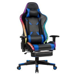 Chaise Gaming Fauteuil De Bureau Hauteur Ajustable Et Dossier Inclinable Repose Pieds