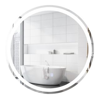 Miroir De Salle De Bain LED Ø 60 Cm Avec 3 Eclairages Interrupteur Tactile Et Fonction Anti-buée