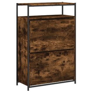 Armoire à Chaussures Range Chaussures Rangement Meuble Entrée Couloir Salon 75 X 34 X 112 Cm Bois