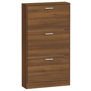 Armoire à Chaussures Range Chaussures Rangement Meuble Entrée Couloir Salon 59 X 17 X 108 Cm Bois