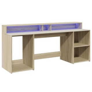 Bureau Table Poste De Travail Meuble D'ordinateur Informatique Étude Avec Lumières