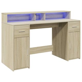 Bureau Table Poste De Travail Meuble D'ordinateur Informatique Étude Avec Lumières