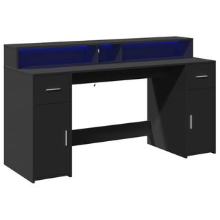 Bureau Table Poste De Travail Meuble D'ordinateur Informatique Étude Avec Lumières