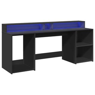 Bureau Table Poste De Travail Meuble D'ordinateur Informatique Étude Avec Lumières LED