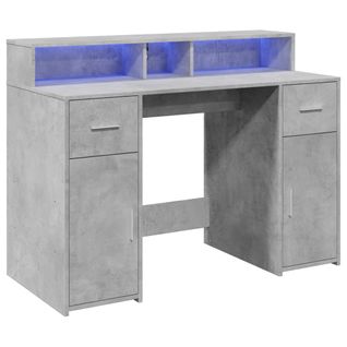 Bureau Table Poste De Travail Meuble D'ordinateur Informatique Étude Et Lumières LED