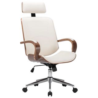 Chaise Fauteuil Siège De Bureau Informatique Étude Avec Appuie-tête Simili Et Boi