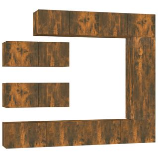 Ensemble De Meubles Armoire Buffet TV Télévision Salon Chambre Séjour 7 Pièces Chêne