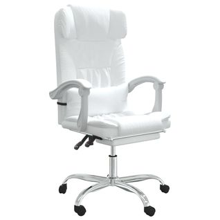 Fauteuil De Massage Inclinable De Bureau Informatique Étude Simili Blanc 02_00253