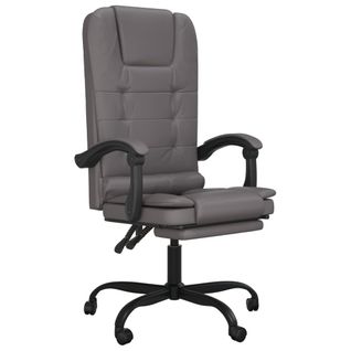 Fauteuil De Massage Inclinable De Bureau Informatique Étude Simili Gris 02_002540