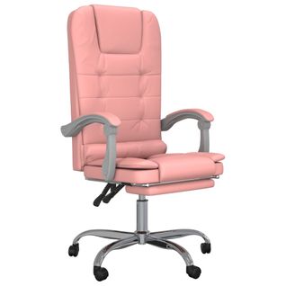 Fauteuil De Massage Inclinable De Bureau Informatique Étude Rose Simili Rose 02_0