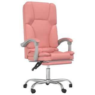 Fauteuil De Massage Inclinable De Bureau Informatique Étude Rose Simili Rose 02_0