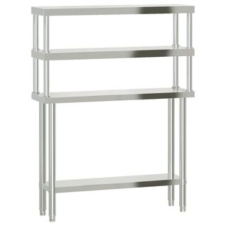 Table De Travail De Cuisine Professionnelle Avec Étagère 110 X 30 X 150 Cm Acier Inox