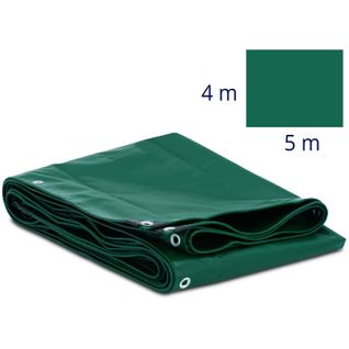 Bâche De Protection Avec Oeillets 500 X 400 Cm 650 G/m² Pvc Plastique Vert 14_0008465