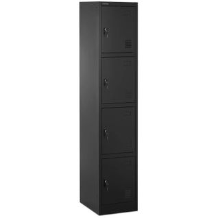 Casier Vestiaire Métallique 4 Casiers Avec Étagères Verrouillable 80 Kg Acier Anthrac