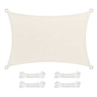 Voile D'ombrage 2 X 3 M Toile Tendu En Hdpe Protection Salaire Extérieure Respirant