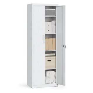 Armoire De Rangement En Acier Placard De Bureau à 5 Niveaux Double Porte