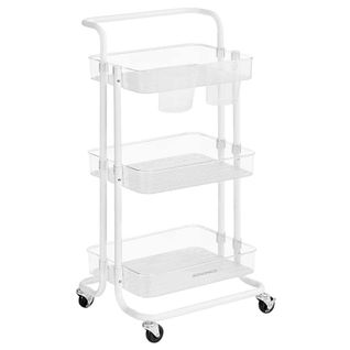Chariot Mobile à 3 Niveaux Desserte Sur Roulettes Étagère De Rangement Avec Poignée 2