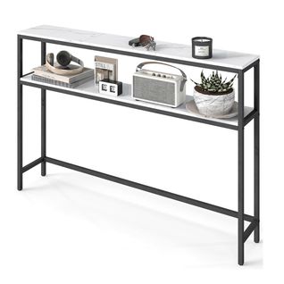 Console Pour Couloir Table De Salon Fine à 2 Niveaux 20 X 120 X 80 Cm Table D’appoint