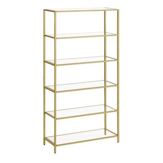 Étagère En Verre à 6 Niveaux Bibliothèque Étagère De Rangement Verre Trempé Facile À