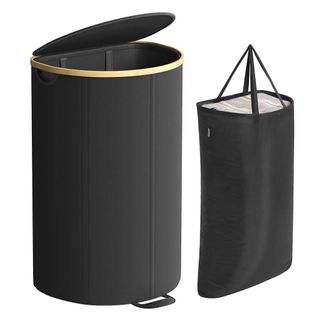 Panier à Linge Corbeille à Linge Sale 90 Litres Avec Couvercle Sac Amovible Pour Buan