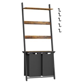 Panier à Linge Double Corbeille Linge Sale Avec Porte-serviettes Plateau Crochets 2 S