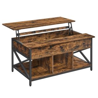 Table Basse Table De Salon Avec Plateau Relevable Avec Rangement Ouvert Et Compartiment