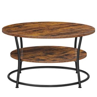 Table Basse Table De Salon Buffet Bas 2 Niveaux Avec Étagère De Rangement Montage